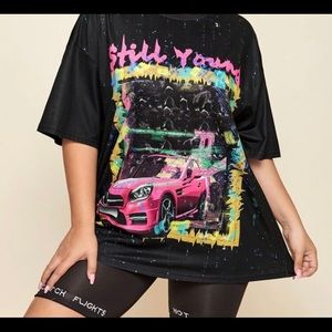 2/$15 PLUS Drop Shoulder Letter Graphic Tee